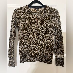 Vintage J. Crew Leopard Print Cardigan Shirt XS